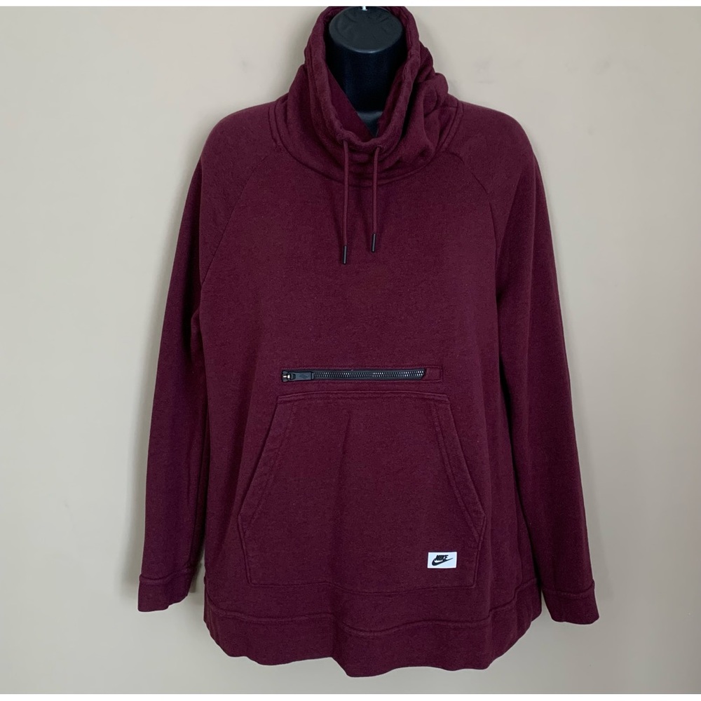 Nike Maroon Cowl Neck Pullover Sweatshirt